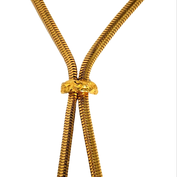 VTG Elegant Classy Kenneth Lane Lariat Pendant Necklace Goldtone 15" Length - Picture 10 of 10